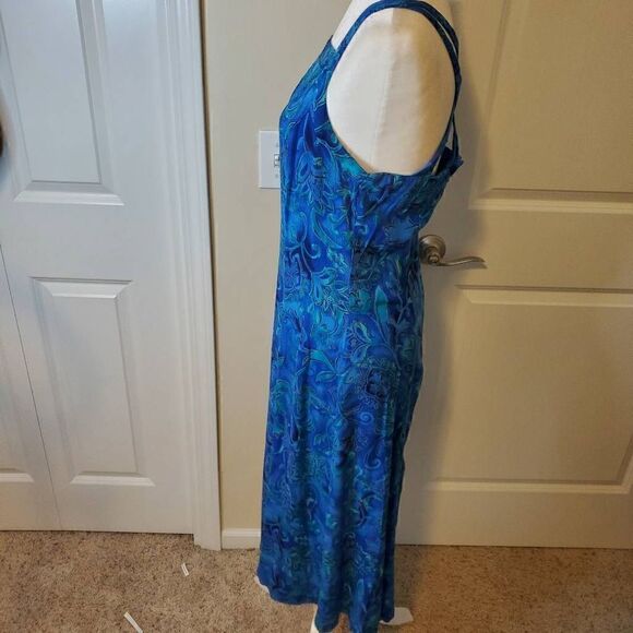 Dawn Joy Vintage Blue Bohemian Rayon Dress - Picture 6 of 11